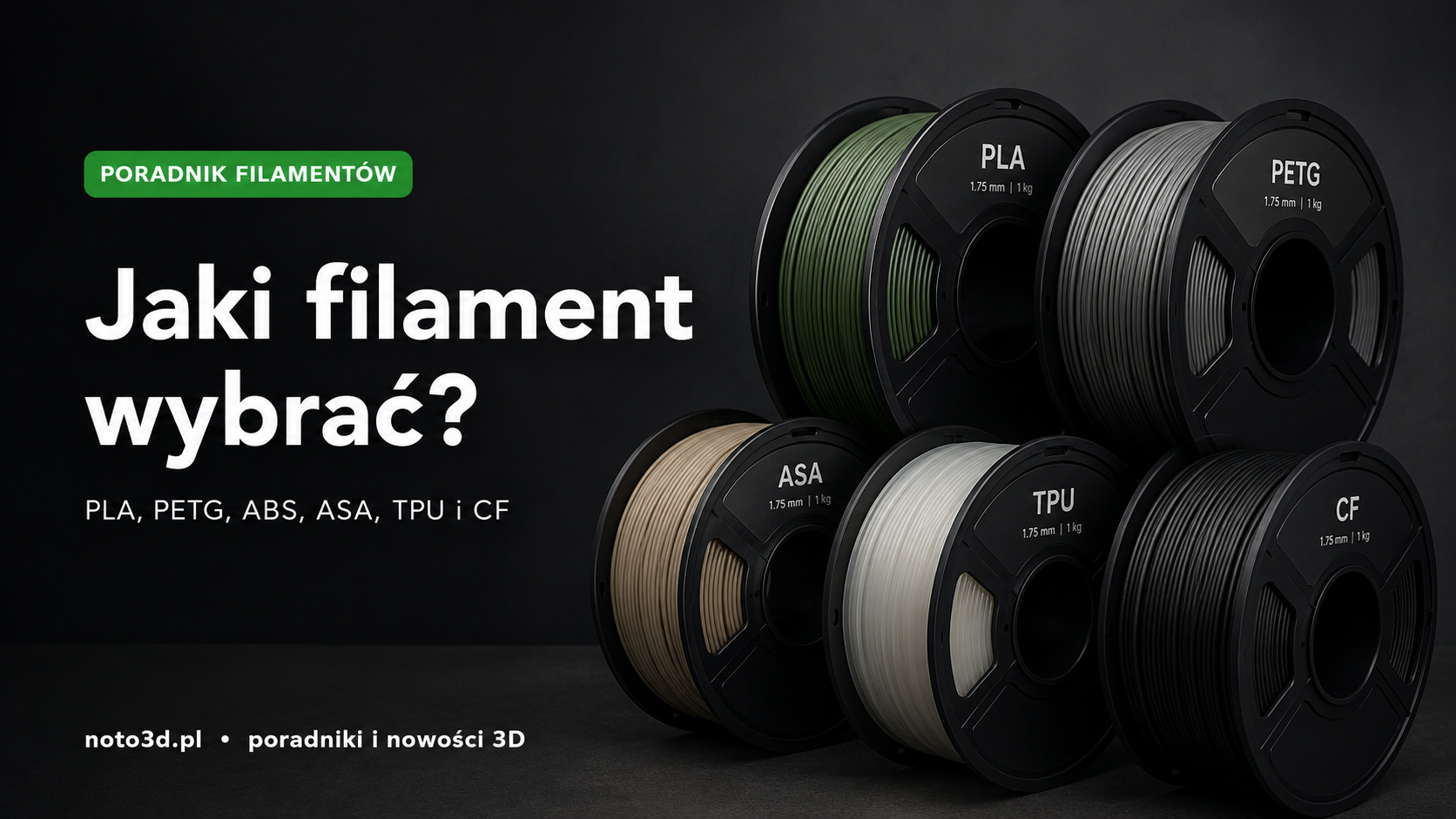 PLA, PETG, ABS, ASA, TPU czy CF? Jaki filament wybrać i do czego?