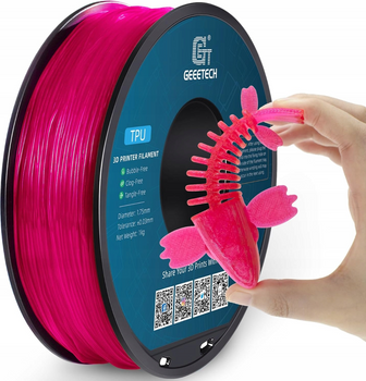 FILAMENT GEEETECH TPU PINK TRANSPARENTNY RÓŻOWY  1,75mm 1KG
