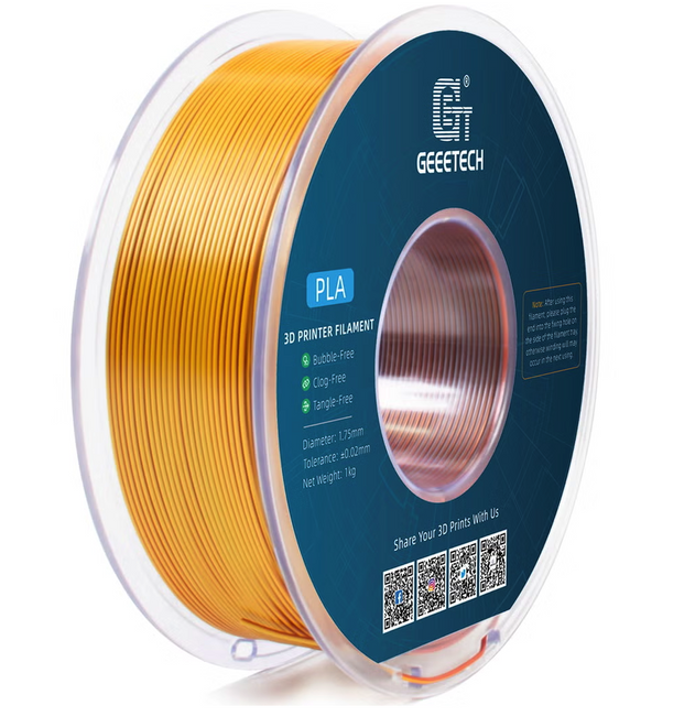 GEEETECH FILAMENT PLA SILK GOLD SILVER COPPER ZŁOTY SREBRNY MIEDZIANY 1KG