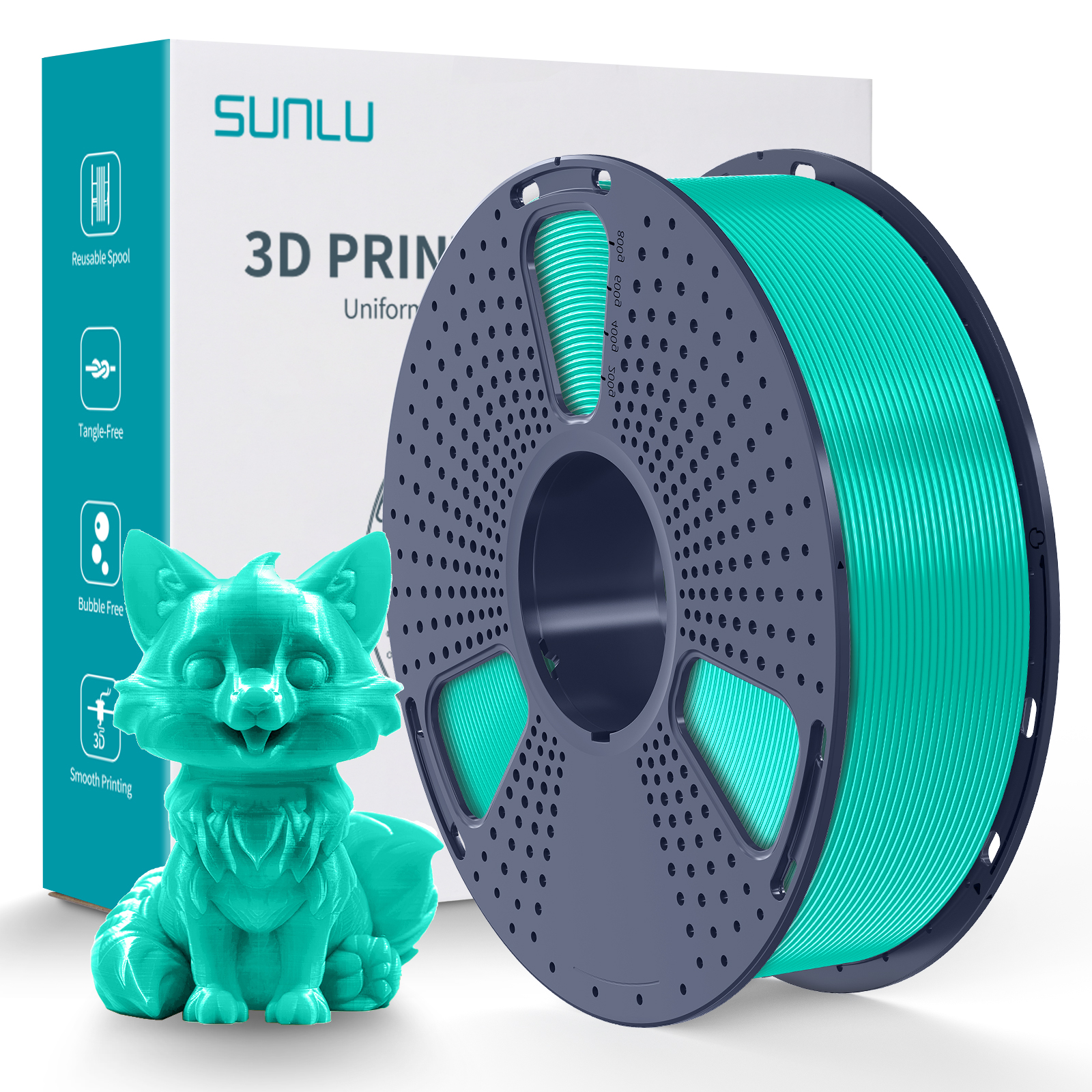 Filament SUNLU PETG Mint Green Zielony Miętowy 1kg 1,75mm