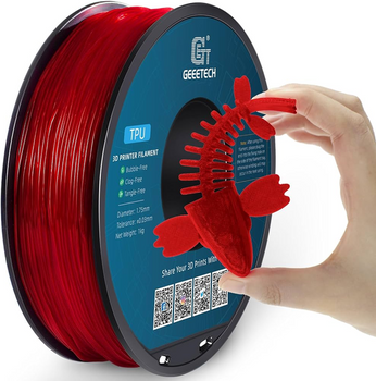 Filament Geeetech TPU Transparent Red Czerwony Transparentny 1kg 1,75mm