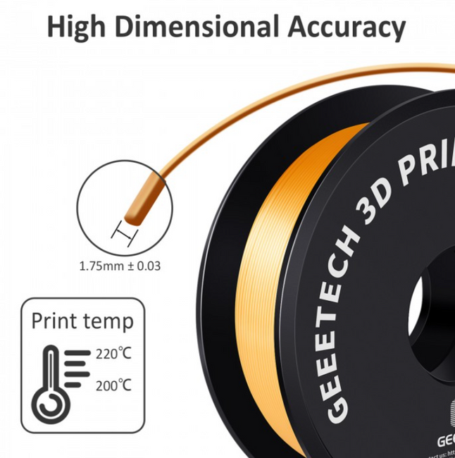FILAMENT GEEETECH PLA SILK GOLD ZŁOTY 1,75mm 1KG