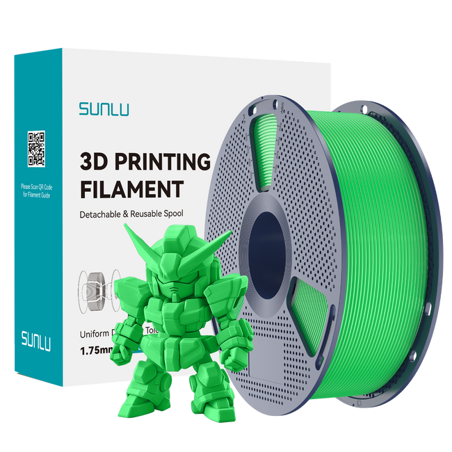 Filament SUNLU Pla+2.0 Green Zielony 1kg 1,75mm