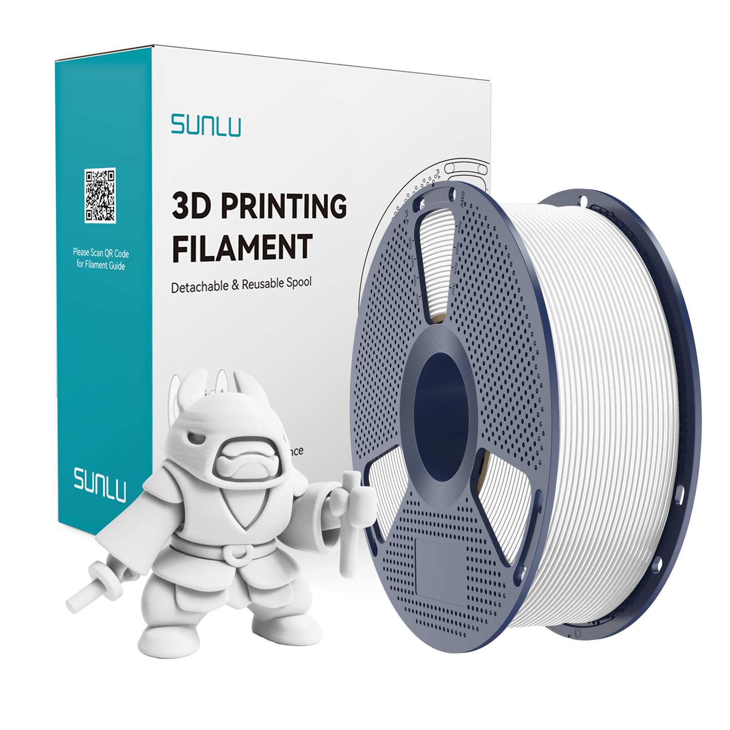 Filament SUNLU PLA Meta White Biały 1kg 1,75mm