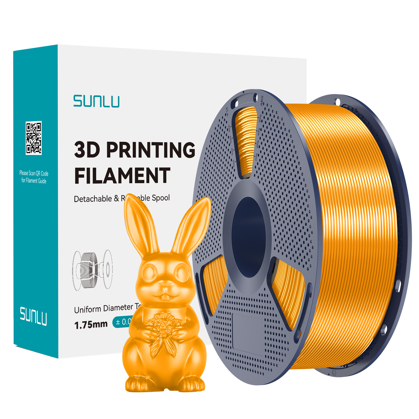 Filament SUNLU Silk PLA+ Brass Mosiężny 1kg 1,75mm