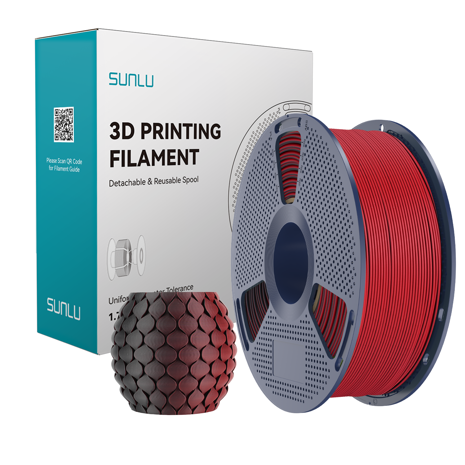 Filament SUNLU PLA Matte Dual-color Black Red Czarny Czerwony 1kg 1,75mm
