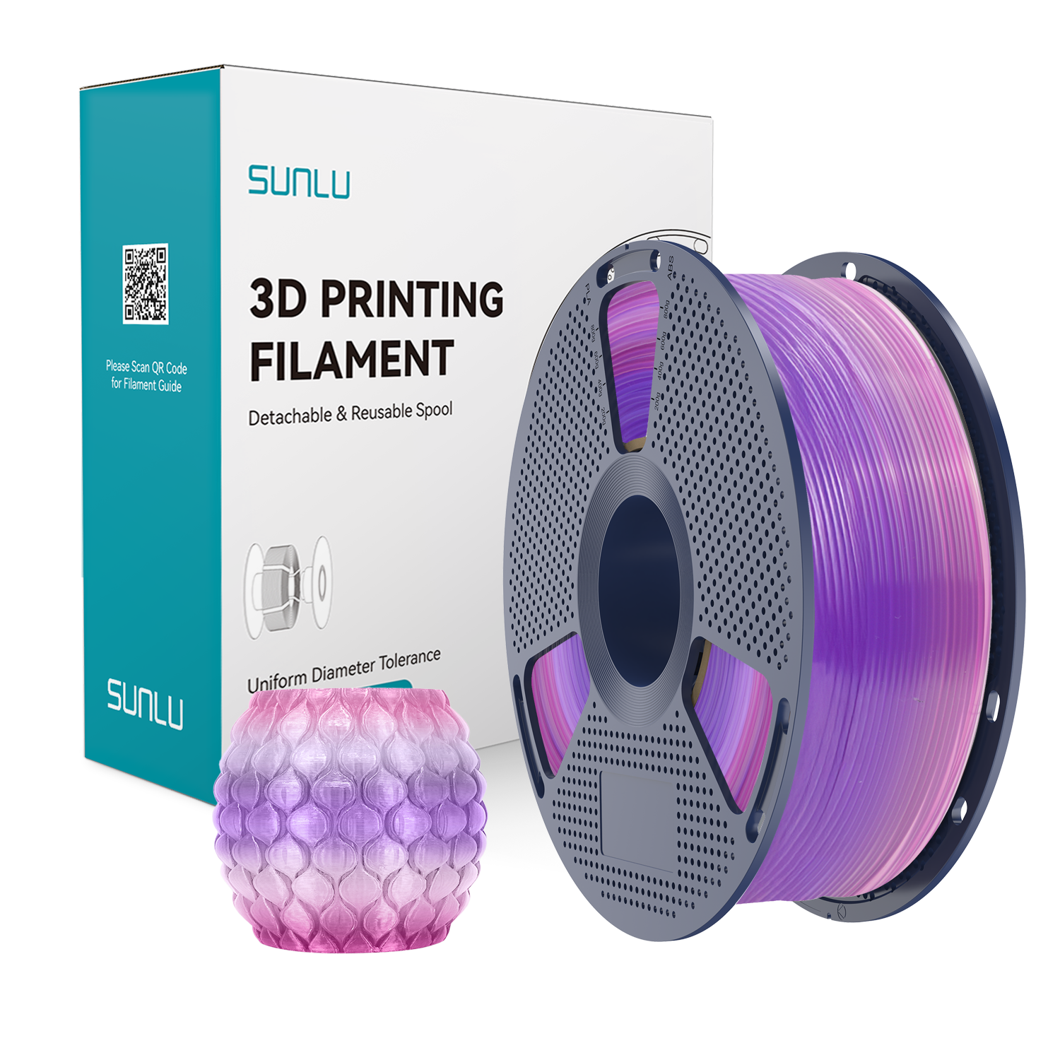 Filament SUNLU PLA Transparent Rainbow 03 Tęcza 03 1kg 1,75mm
