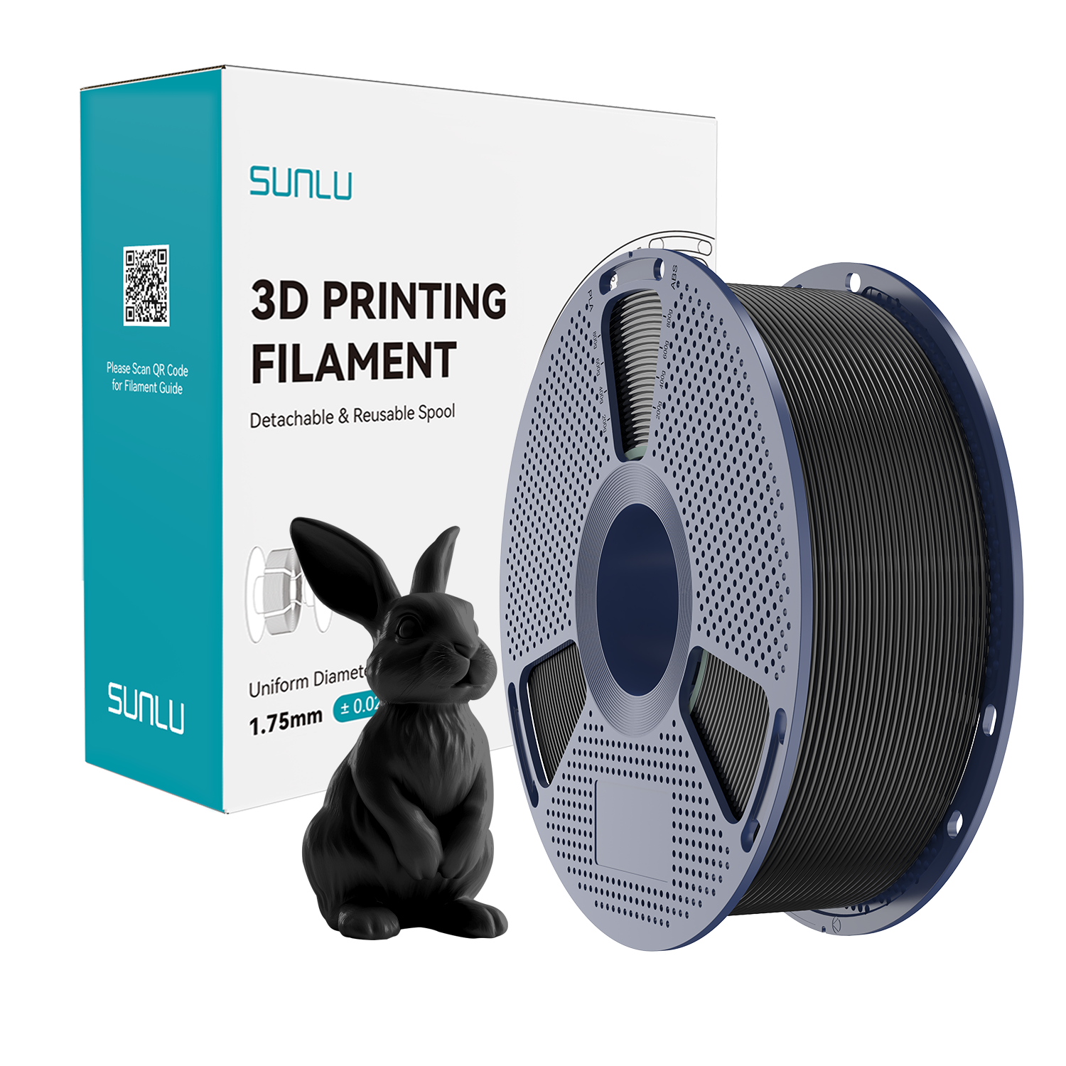Filament SUNLU PVB Black Czarny 1kg 1,75mm