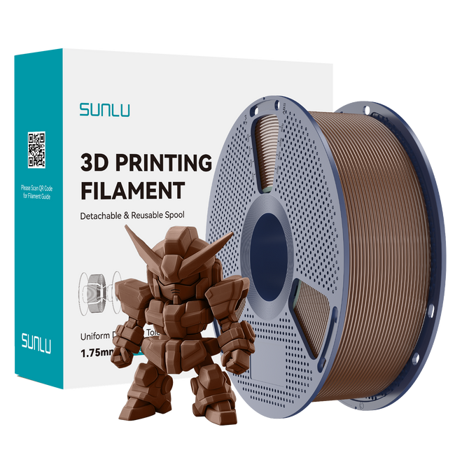 Filament SUNLU Pla+2.0 Coffee Brown Brązowy Kawowy 1kg 1,75mm