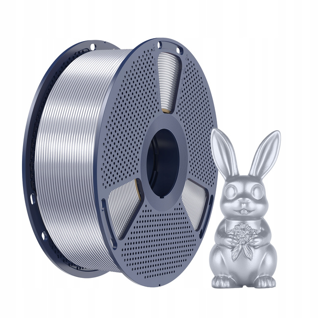 Filament SUNLU Silk PLA+ Silver Srebrny 1kg 1,75mm