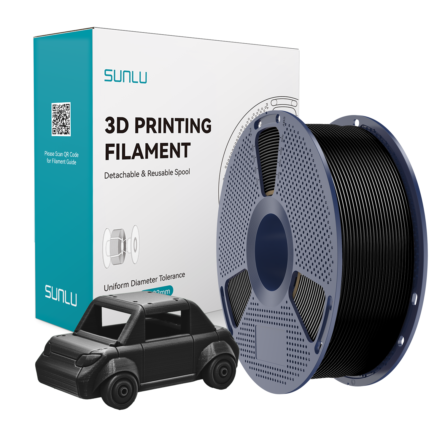 Filament SUNLU PETG Black Czarny 1kg 1,75mm