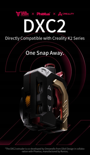 Creality DXC2 Extruder — ekstruder z podwójnym napędem do K2/K2 Pro/K2 Plus (4008030133)