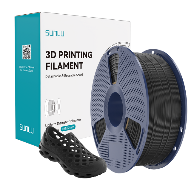 Filament SUNLU TPU 95A Black Czarny 1kg 1,75mm