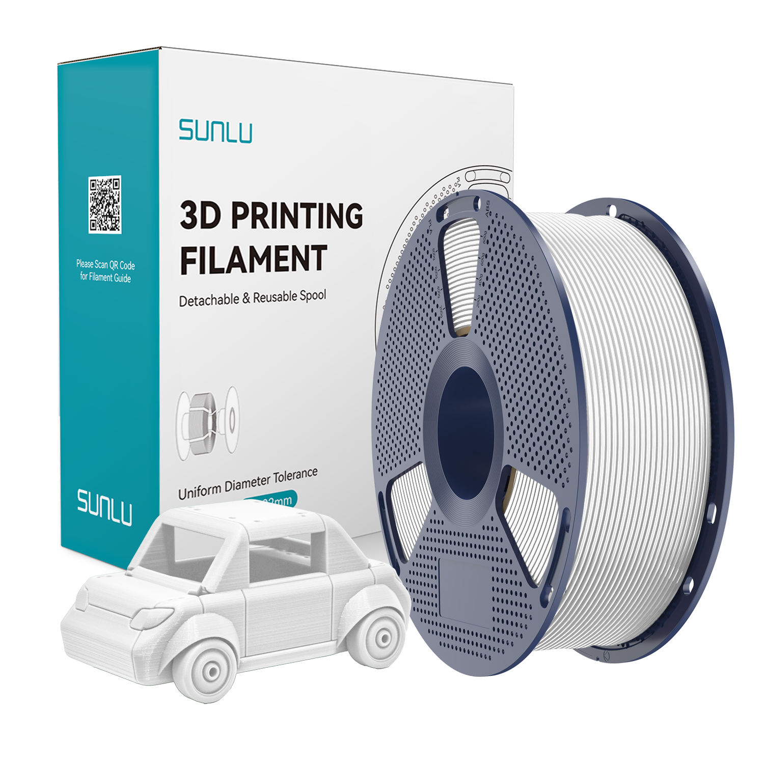Filament SUNLU PETG White Biały 1kg 1,75mm
