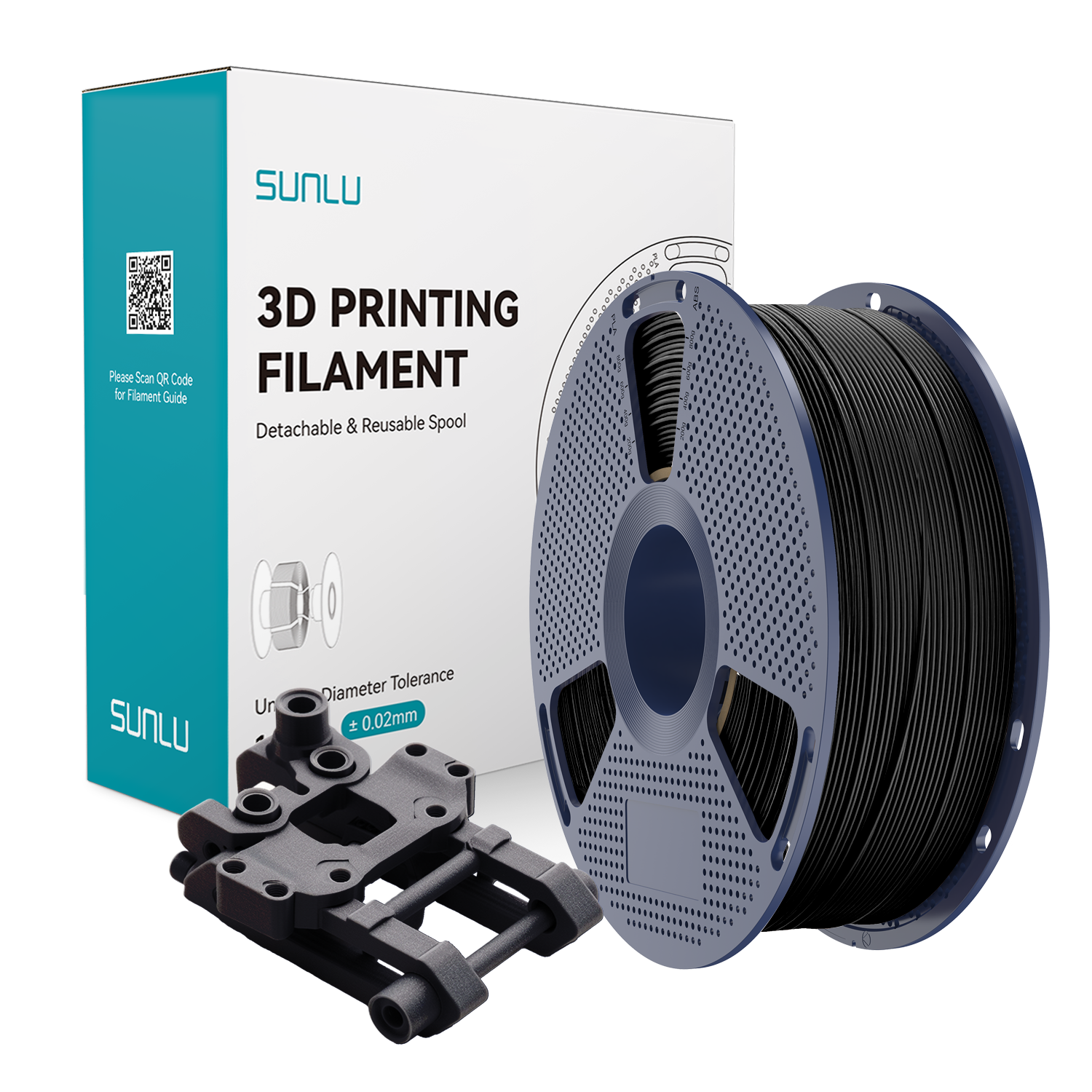 Filament SUNLU ABS Black Czarny 1kg 1,75mm