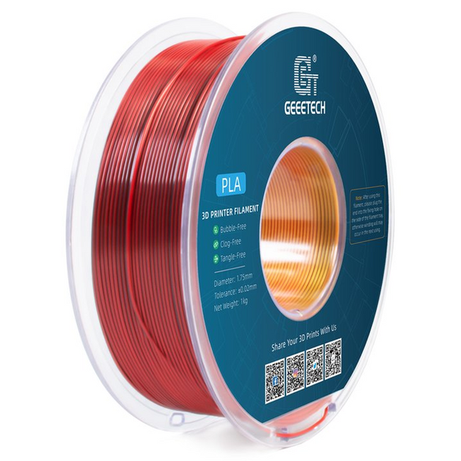 Filament Geeetech Tricolor Silk PLA Red Gold Black Trójbarwny 1kg 1,75mm