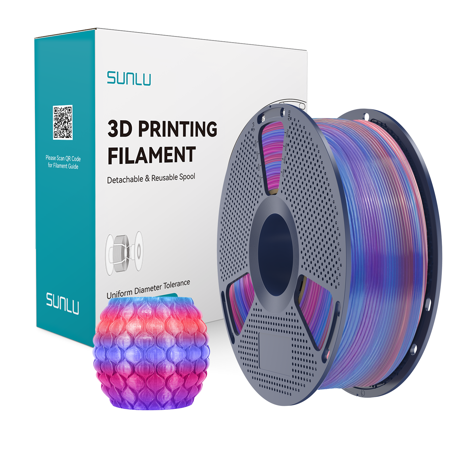 Filament SUNLU PLA Transparent Rainbow 02 Tęcza 02 1kg 1,75mm