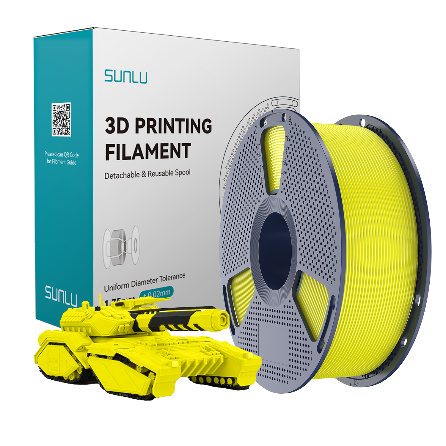 Filament SUNLU PLA Yellow Żółty 1kg 1,75mm