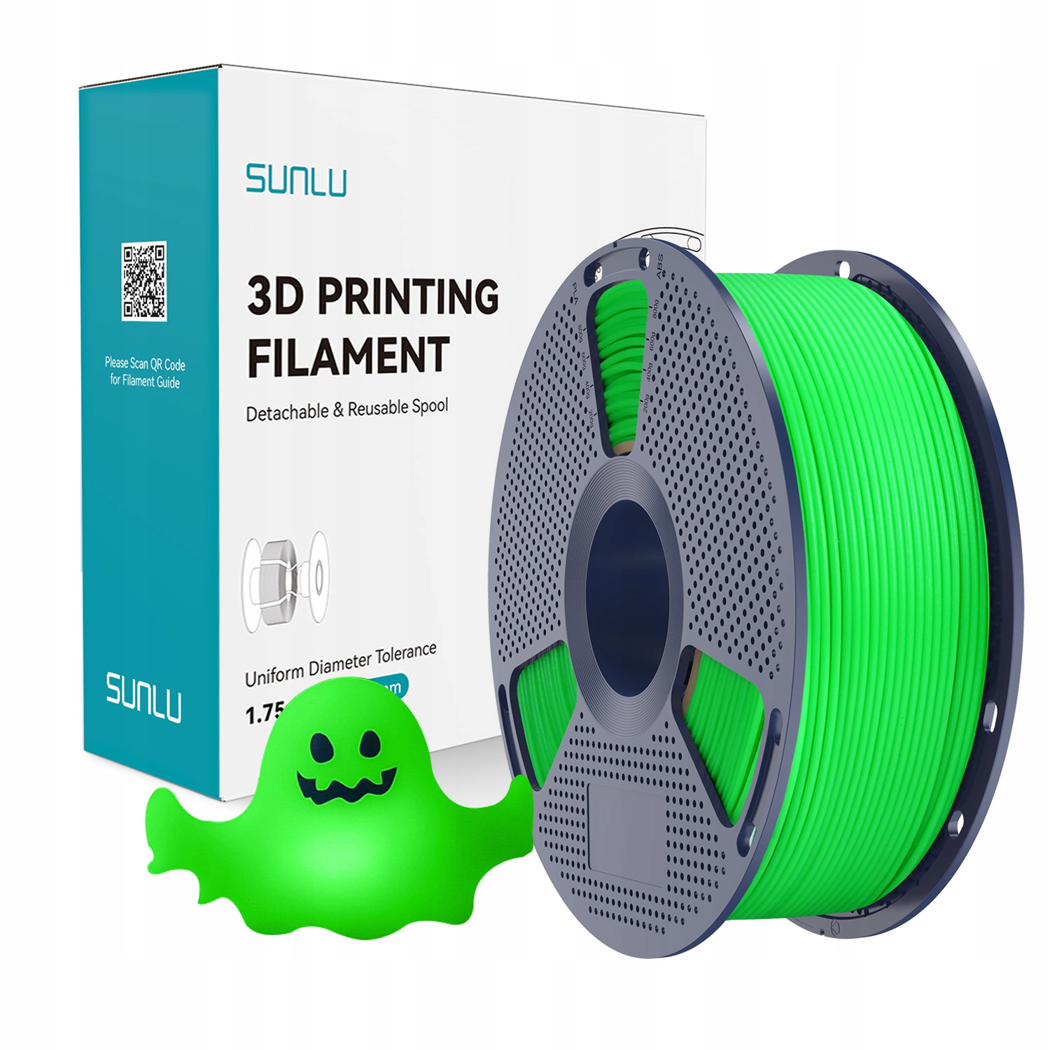 Filament SUNLU PLA Glow In The Dark Future Green Zielony 1kg 1,75mm