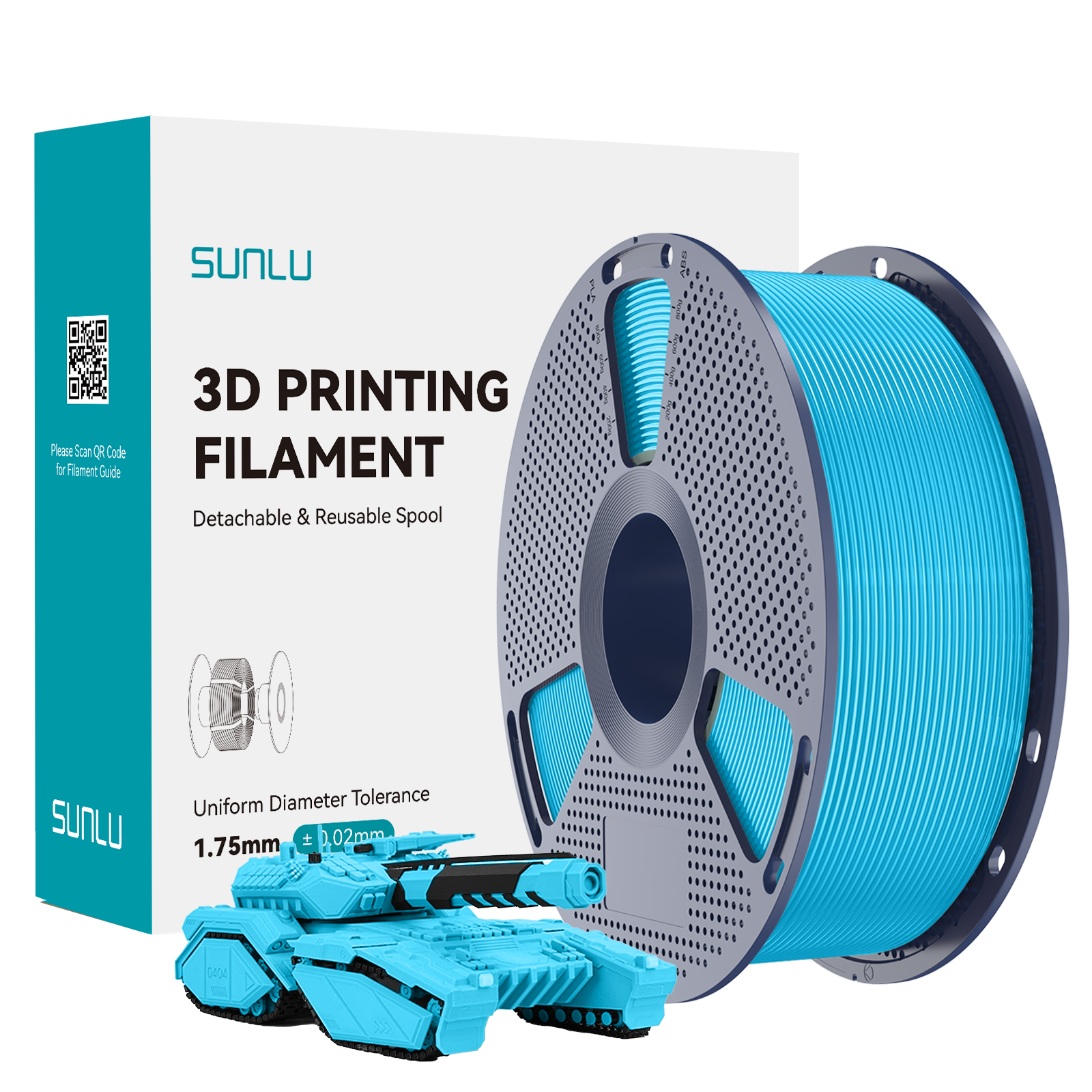 Filament SUNLU PLA Sky Blue Niebieski Błękitny 1kg 1,75mm