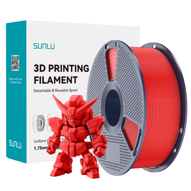 Filament SUNLU Pla+2.0 Red Czerwony 1kg 1,75mm