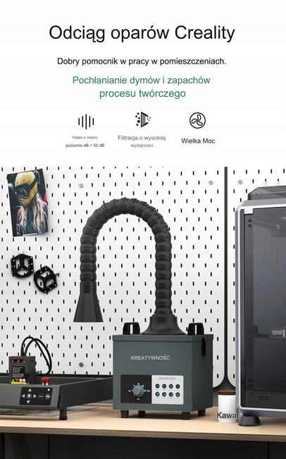 NOWOŚĆ 2024 CREALITY WYCIĄG OPARÓW OCZYSZCZACZ Z FILTREM FUME EXTRACTOR