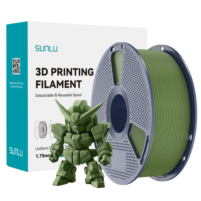 Filament SUNLU Pla+2.0 Olive Green Zielony Oliwkowy 1kg 1,75mm