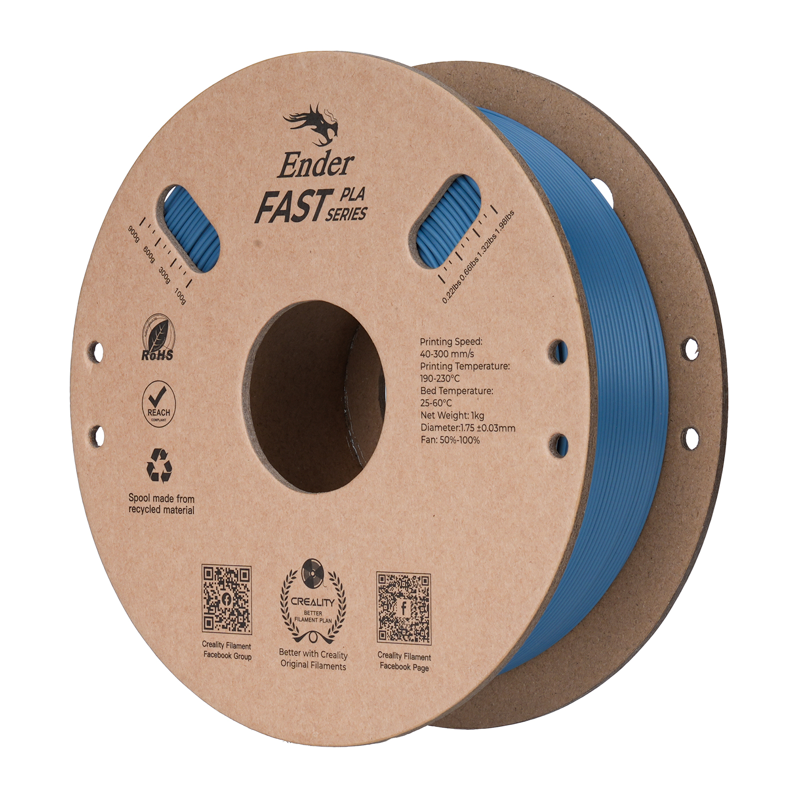 Filament Creality Ender Fast PLA Grey Szary 1kg 1,75mm