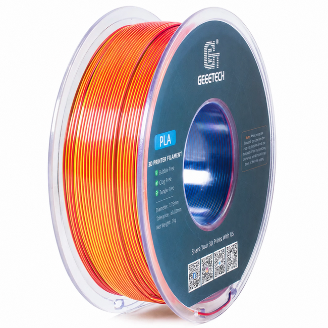 Filament Geeetech Tricolor Silk PLA Red Yellow Blue Trójbarwny 1kg 1,75mm