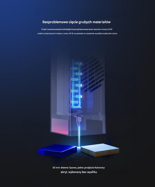 CREALITY PROFESJONALNY GRAWER LASEROWY FALCON 2 PRO S 40W