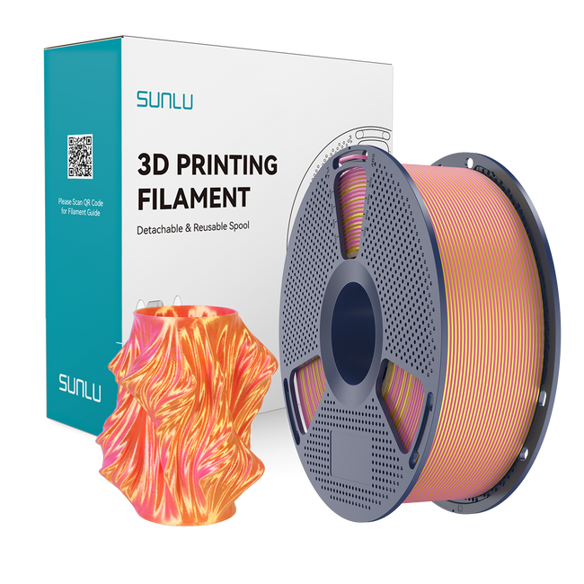 Filament SUNLU Silk PLA+ Dual-color Pink Gold Różowo-złoty Dwubarwny 250g 1,75mm