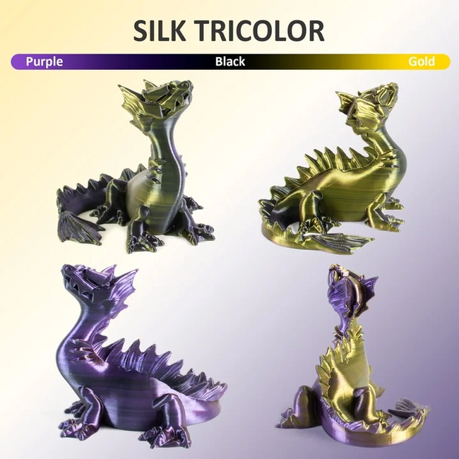 Filament Geeetech Tricolor Silk PLA Purple Gold Black Trójbarwny 1kg 1,75mm