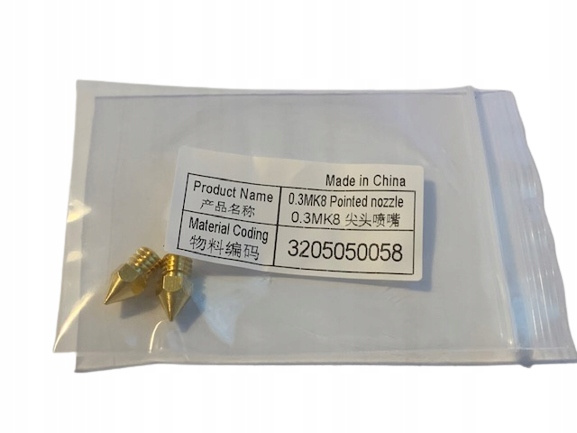 2X Sztuki Oryginalne Dysze Creality 0.3 M6 1,75mm