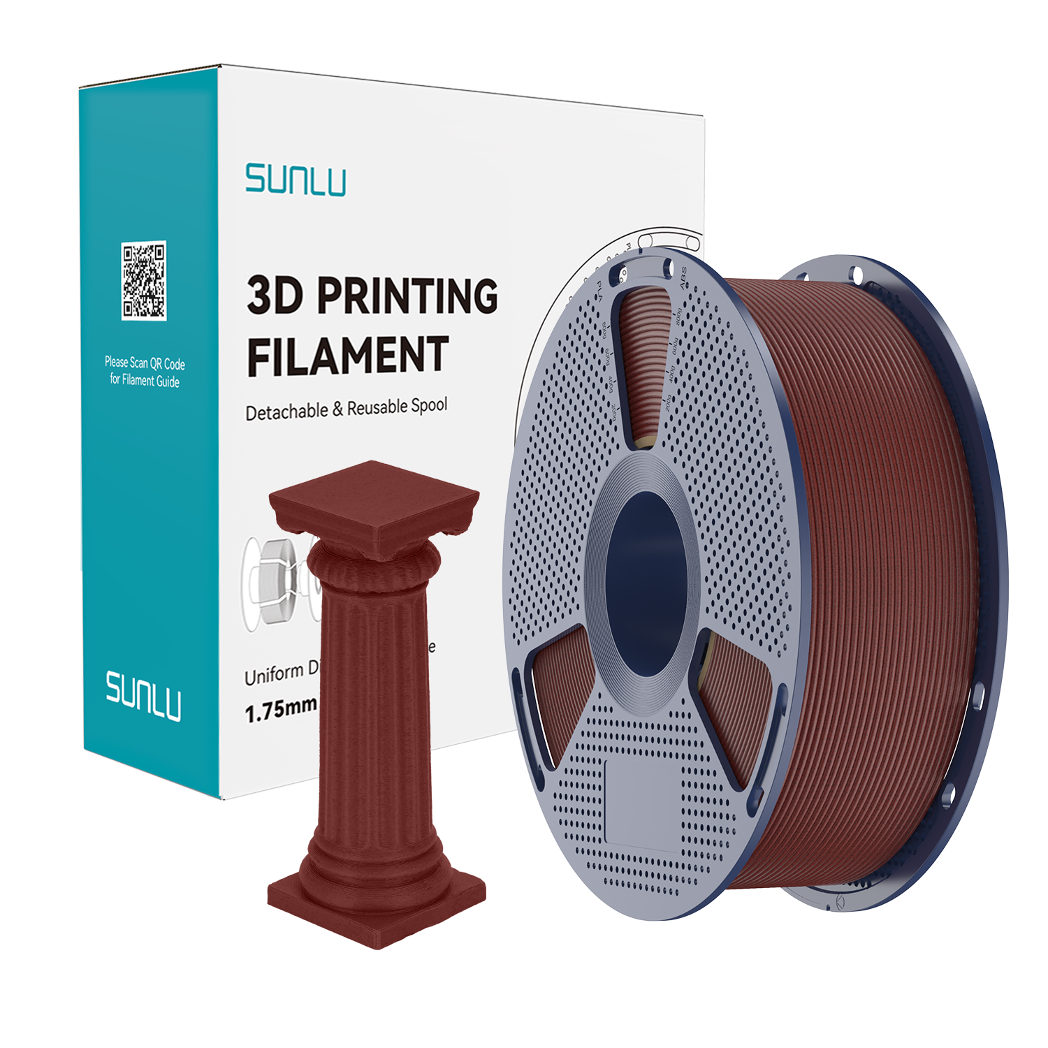 Filament SUNLU High Speed Marble PLA Brick Red Czerwona Cegła 1kg 1,75mm
