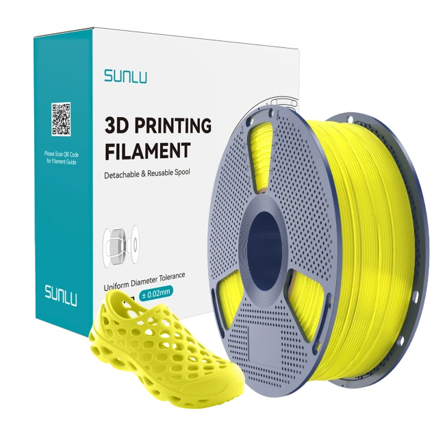 Filament SUNLU TPU 95A Yellow Żółty 1kg 1,75mm