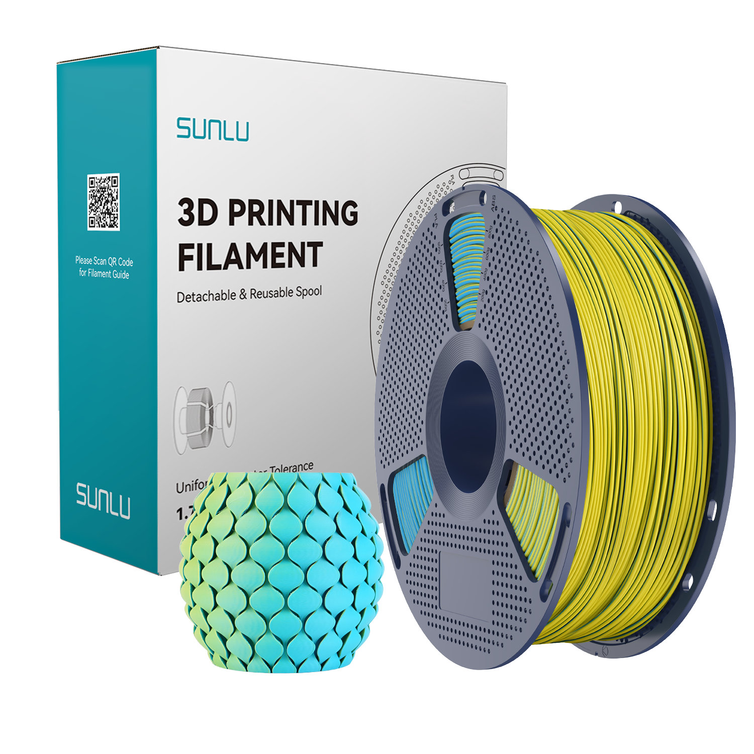 Filament SUNLU PLA Matte Dual-color Yellow Cyan Żółty Cyjan 1kg 1,75mm