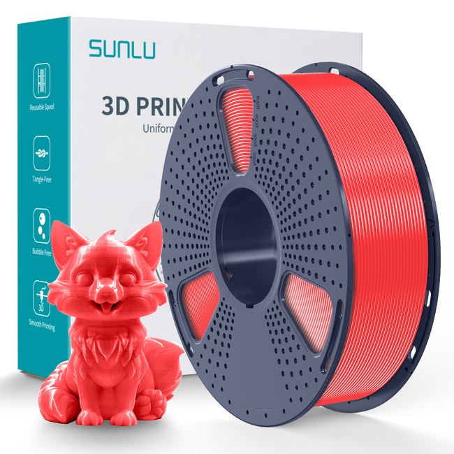FILAMENT SUNLU CHERRY RED WIŚNIOWY PETG 1,75mm 1kg