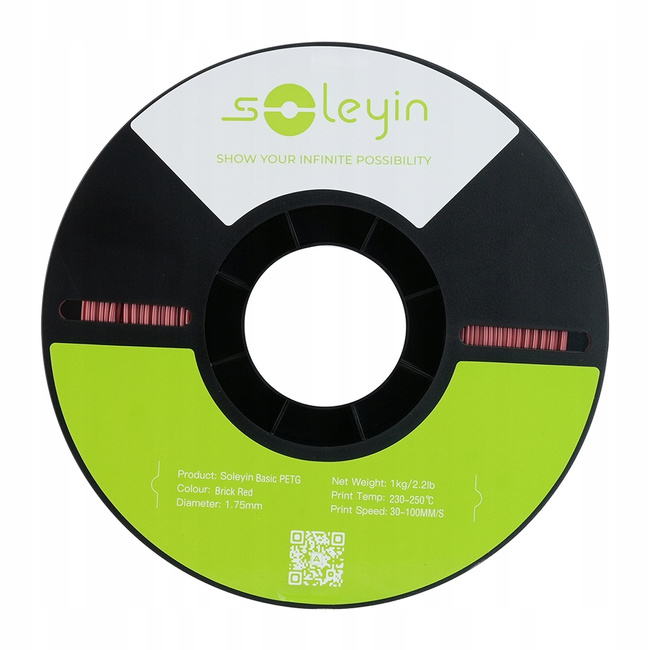 Filament Creality Soleyin Basic PETG 1,75mm 1kg Ceglasty Brick Red