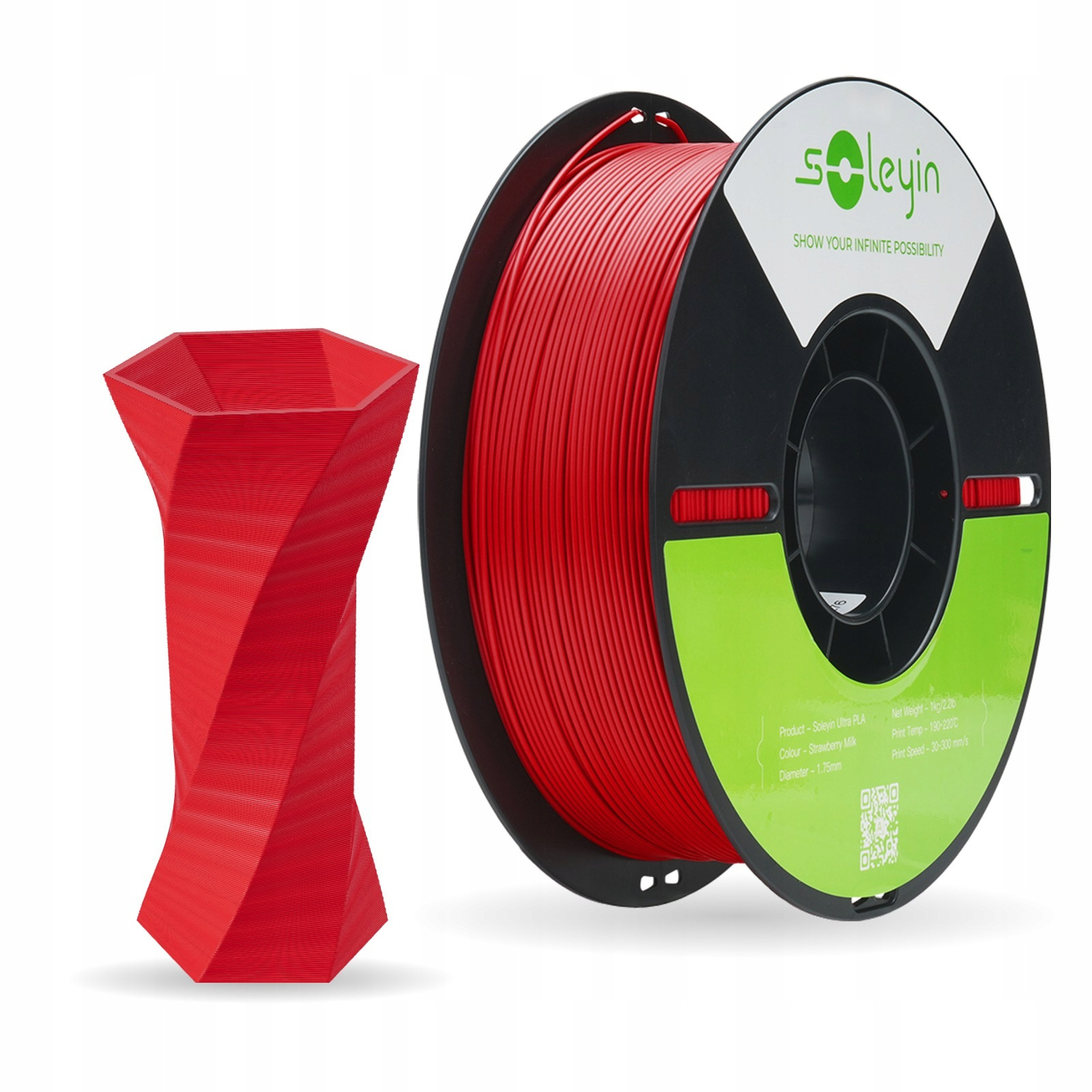 Filament Creality Soleyin Ultra PLA 1,75mm 1kg Czerwony Strawberry Cream