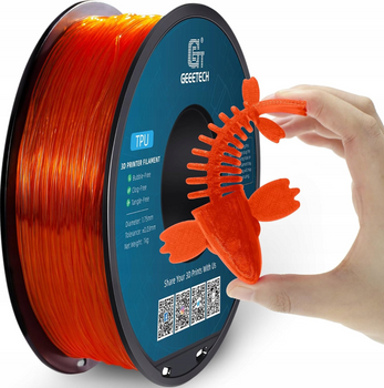Filament Geeetech TPU Transparent Orange Pomarańczowy Transparentny 1kg 1,75mm