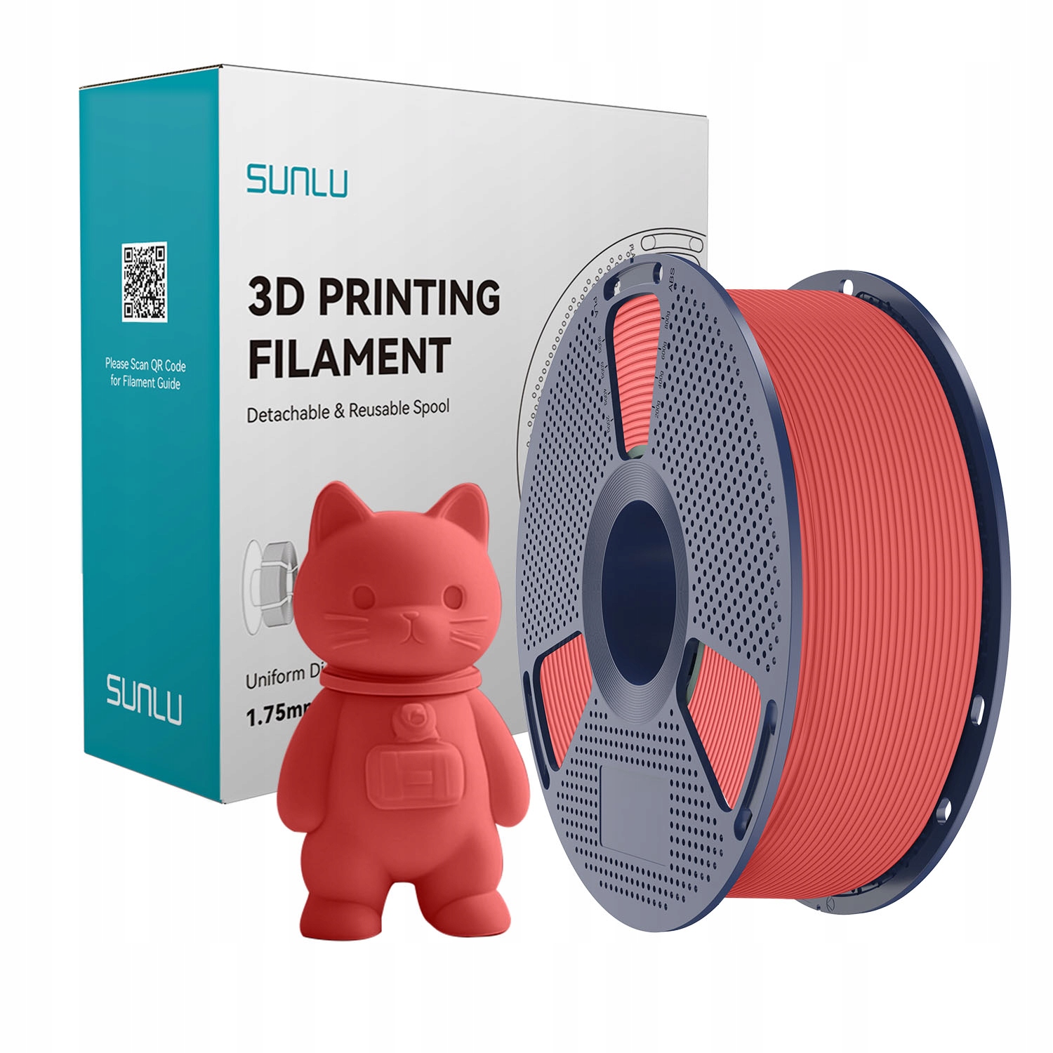 Filament SUNLU PLA Matte Red Czerwony 1kg 1,75mm