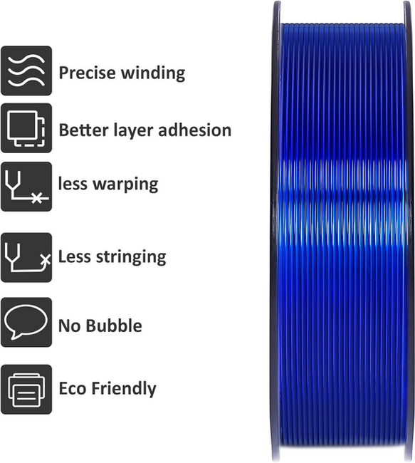 Filament Geeetech TPU Transparent Blue Niebieski Transparentny 1kg 1,75mm