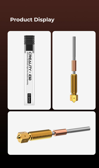 Dysza Creality E3D High Flow Unicorn 0,4 mm mosiężna – do K1/K1C/K1 SE/K1 Max/Ender-3 V3/V3 Plus