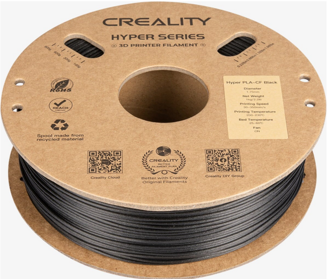 NOWOŚĆ 2024! FILAMENT CREALITY HYPER PLA-CF CARBON 1KG WZMOCNIONY