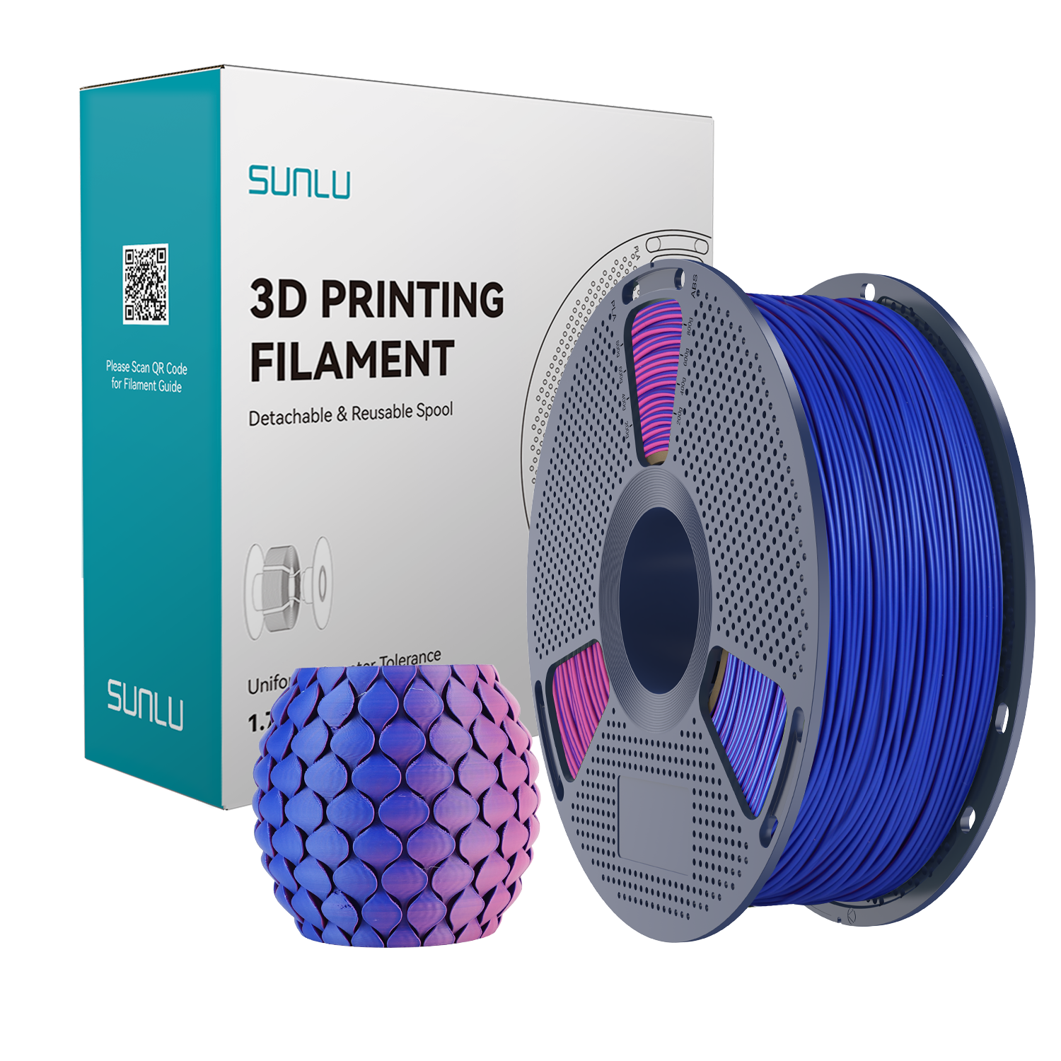 Filament SUNLU PLA Matte Dual-color Red Blue Czerwony Niebieski 1kg 1,75mm