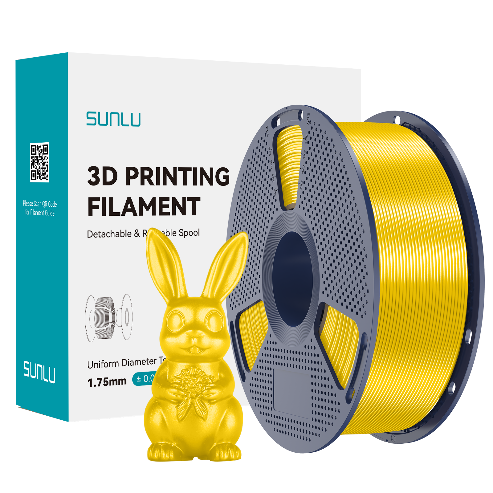 Filament SUNLU Silk PLA+ Yellow Żółty 1kg 1,75mm