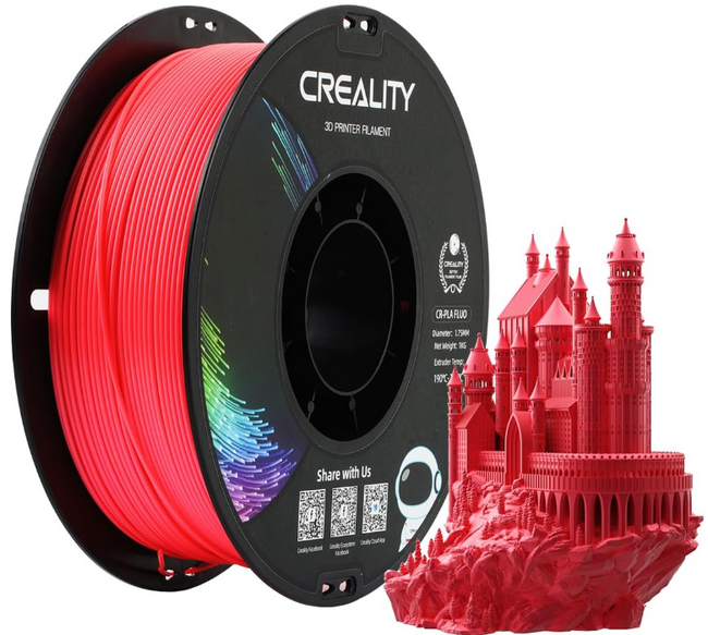 Filament Creality 3D PLA Fluorescent Red Czerwony 1.75mm 1 kg