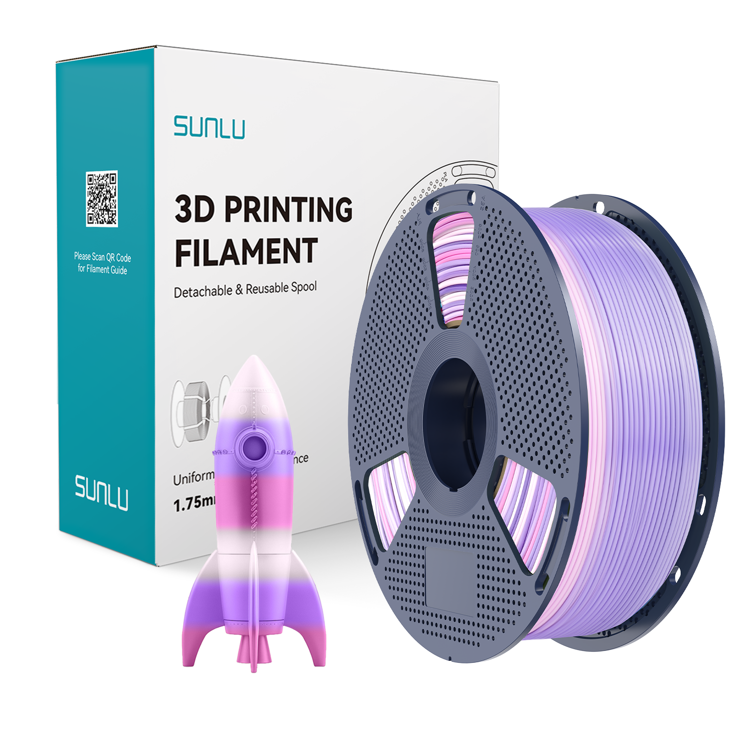 Filament SUNLU PLA Rainbow 03 Tęcza 03 1kg 1,75mm
