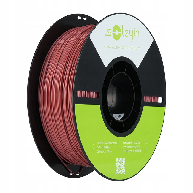 Filament Creality Soleyin Basic PETG 1,75mm 1kg Ceglasty Brick Red