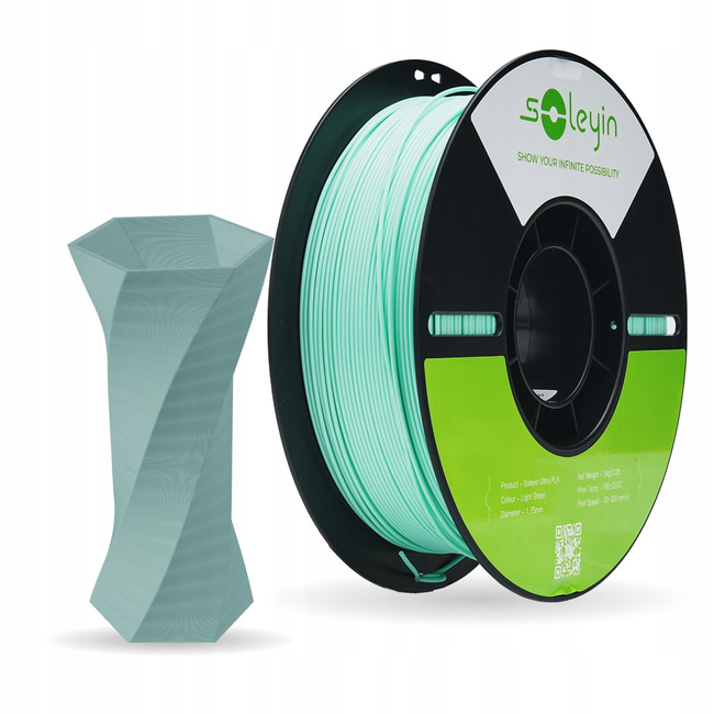 Filament Creality Soleyin Ultra PLA 1,75mm 1kg Jasnozielony Light Green